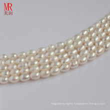 6-7mm White Rice Shape Freshwater Pearl Strand